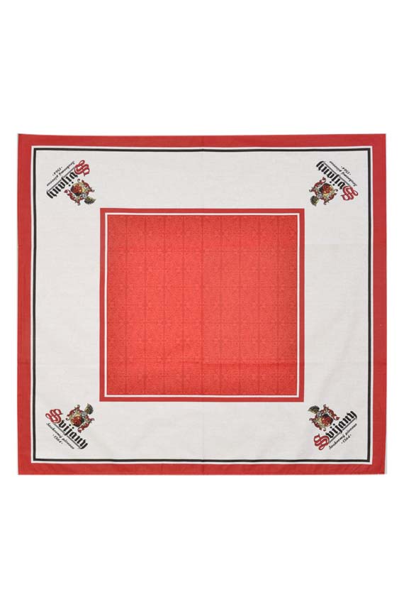 Svijany ubrus 70x70 v barvě červené Barva: béžová