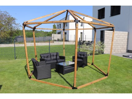 Dřevěný zahradní altán HEXANO