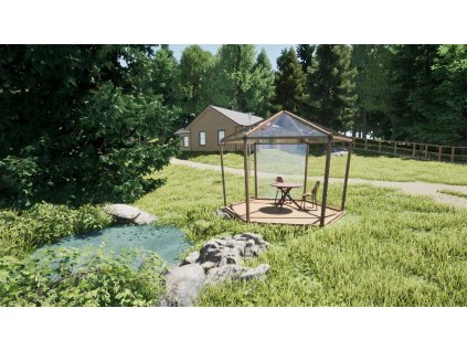 Dřevěný zahradní altán HEXANO + Čiré opláštění