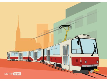 Plakat tramvaj barevny