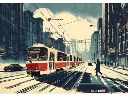 Plakat tramvaj historicky