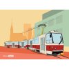 Plakat tramvaj barevny