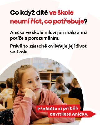 Co když dítě ve škole neumí říct, co potřebuje? 🎒💛 Pro devítiletou Aničku není začátek školního roku samozřejmostí. Mluví...