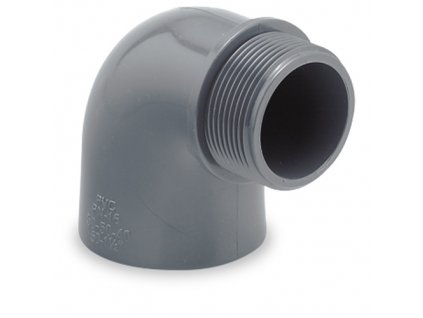 Koleno  d50 / 90° x1 1/2" externí závit  D 50 x 1 1/2 " ext.
