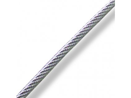Ocelové lano pozinkované v PVC 1,5 x 3,0 mm (Povrchová úprava Zinek, Materiál Ocel)