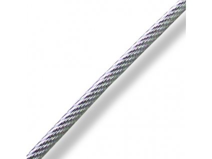 Ocelové lano pozinkované v PVC 3,0 x 5,0 mm (Povrchová úprava Zinek, Materiál Ocel)