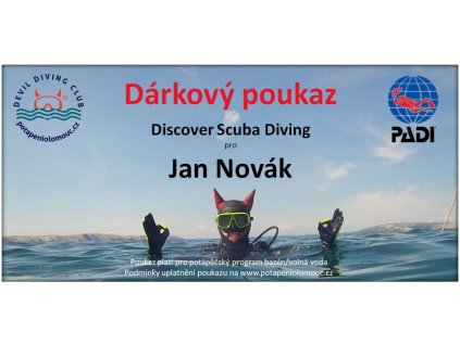 Dárkový poukaz Discover Scuba Diving - potápění na zkoušku, volná voda