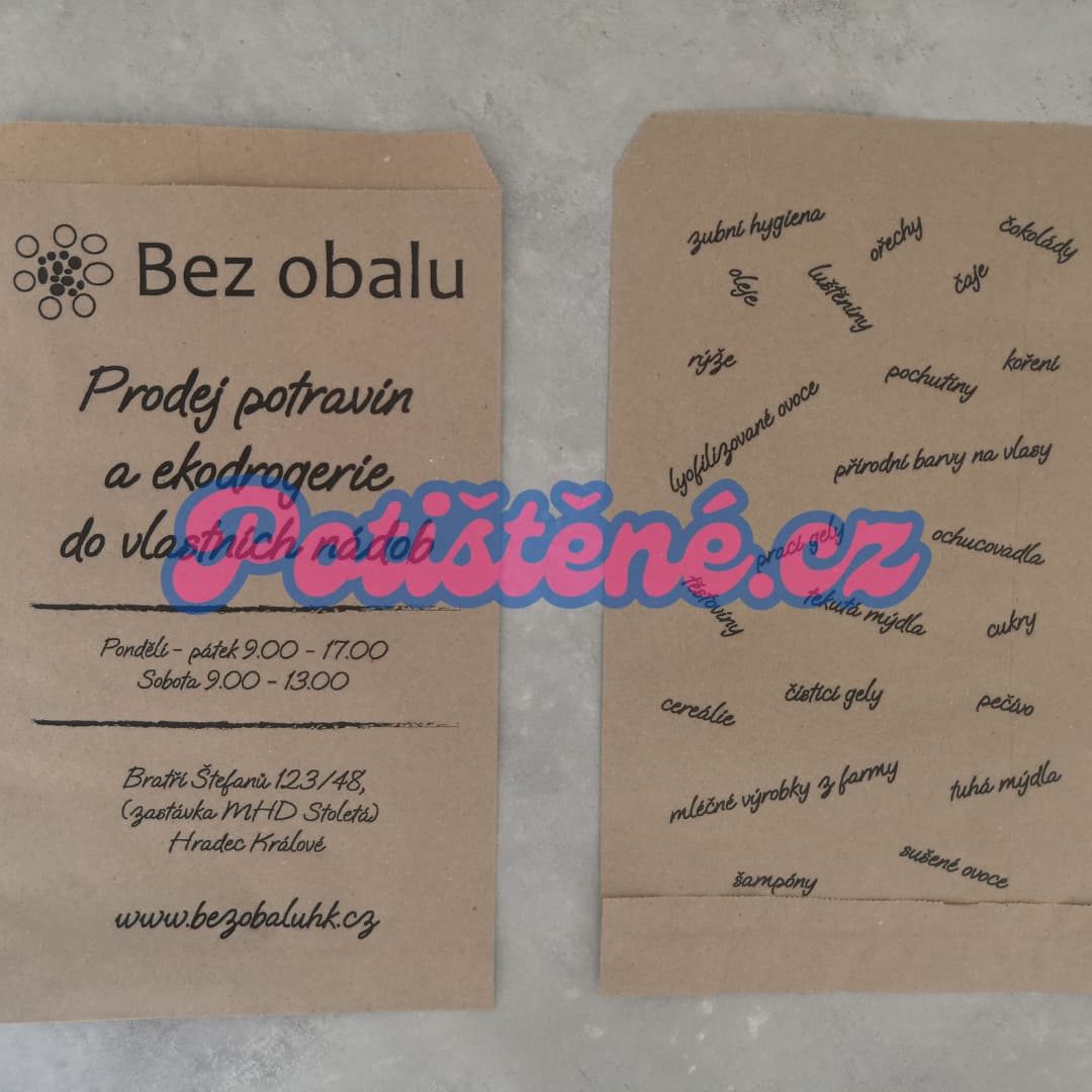 Papírové sáčky s potiskem do prodejny