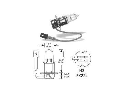 autoziarovka h3 24v 70w pk22s narva
