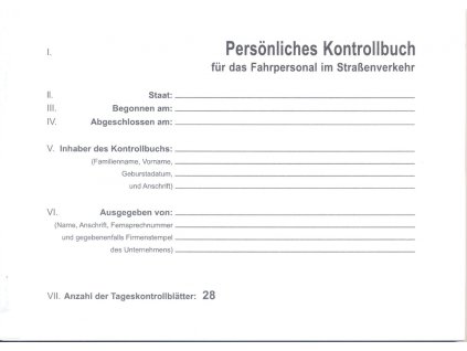 kontrollbuch pre vozidla do 3 5t