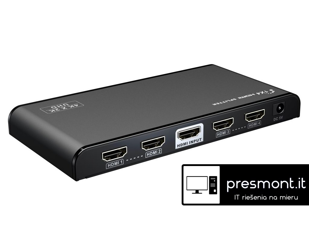 PremiumCord HDMI splitter 1-4 porty, 4kx2k@60Hz