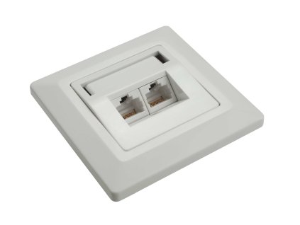 Zásuvka Solarix CAT5E UTP 2 x RJ45 pod omítku bílá