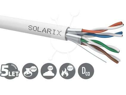 Instalační kabel Solarix CAT6A STP LSOH Dca-s1,d2,a1 500m/cívka SXKD-6A-STP-LSOH