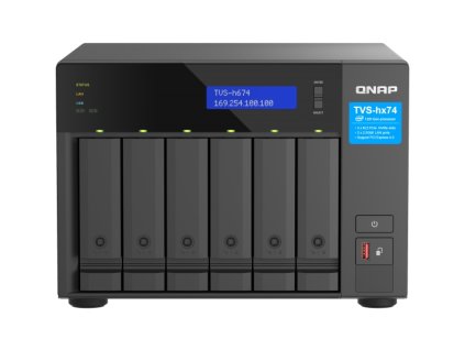 QNAP TVS-h674-i5-32G (6core 4,4GHz, ZFS, 32GB RAM, 6x SATA, 2x M.2 NVMe, 2x PCIe, 2x 2,5GbE, HDMI)