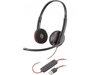 Poly Blackwire C3220. single unit/Stereo/USB-C/Drát/Černá-červená