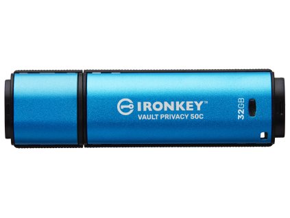 Kingston Ironkey Vault Privacy 50C/32GB/USB 3.2/USB-C/Modrá