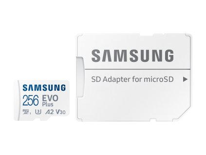 Samsung EVO Plus/micro SDXC/256GB/UHS-I U3 / Class 10/+ Adaptér/Bílá