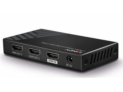 Lindy Video distribútor/splitter HDMI 1IN/2OUT UHD 4K (60Hz) 18G, čierny