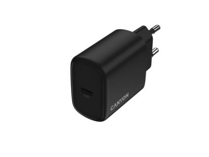 Canyon OnCharge 250, univerzálna nabíjačka do steny, 1x USB-C, PD 25W, čierna