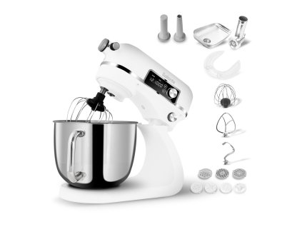 Salente DigiChef+, kuchynský robot, misa 6 litrov, celokovový, mäsomlynček, digitálny displej, biely