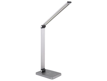 Platinet stolná LED lampa 10W stmievateľná, dotykové ovládanie, bezdrôtové nabíjanie, USB port, strieborný