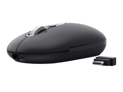 Trust Seron Slim/Kancelárska/Optická/3 200 DPI/USB+BT/Čierna