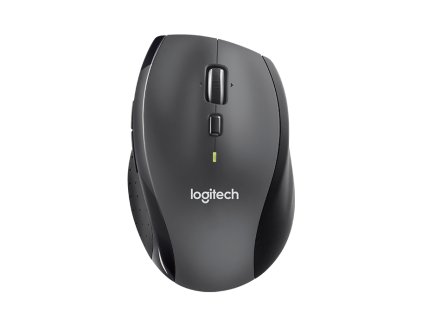 Logitech M705/Ergonomická/Optická/Pre pravákov/Bezdrôtová USB/Strieborná