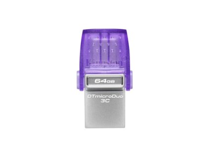 Kingston DataTraveler MicroDuo 3C/64GB/200MBps/USB 3.2/USB-A + USB-C/Fialová