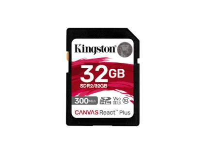 Kingston Canvas React Plus/SDHC/32GB/300MBps/UHS-II U3 / Class 10