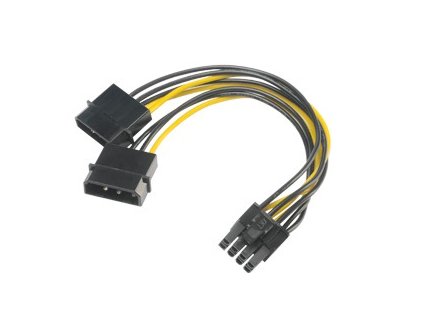 AKASA - 4-pin Molex na 6+2-pin PCIe adaptér