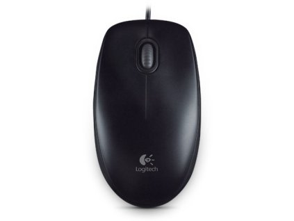 Logitech B100/Kancelářská/Optická/800DPI/Drátová USB/Černá