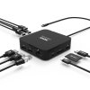 PORT CONNECT USB-C Dokovacia stanica 10v1, 2x4K Display Port, 5x USB-A, USB-C 85W PD, Ethernet, SD