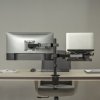 Držiak monitora Brateck LDT66-C024ML jedno kĺbové rameno + jeden držiak laptopu vedľa seba na tyčovej
