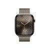 apple watch series 10 46mm natural titanium natural milanese loop pure front screen usen t 0 3