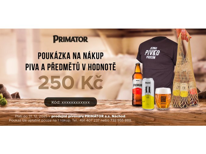 poukaz 2025 250 Kc předměty