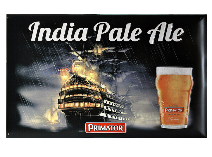 Plechová cedule INDIA PALE ALE Váš PRIMÁTOR