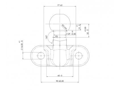 Koule ISO 50 AL-KO UN 252 D EA 90, pr. 50 mm, 3500 kg, příruba, vhodná pro stabilizátor