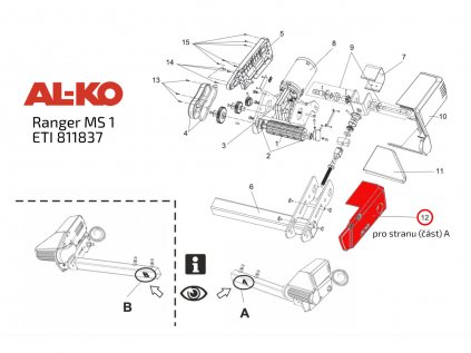 Část B krytu AL-KO Ranger MS1 pro stranu A