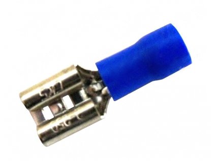 Konektor plochý izolovaný Faston 6,3x1,5-2,5 modrý (zásuvka)