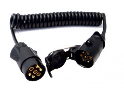 Propojovací kabel o délce 3,2 m spirálový, 1x zástrčka, 1x zásuvka kabelová 7 pól 12V