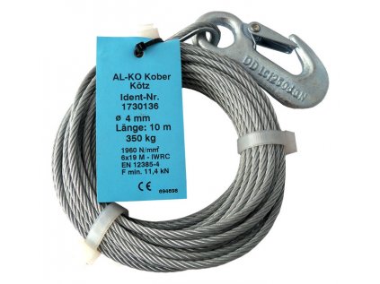 Lano 10 m AL-KO k navijáku OPTIMA 351, pr. 4 mm (včetně háku)