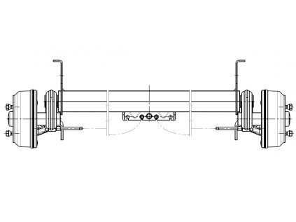 Náprava KNOTT GB 13 (1350 kg) b=1320 mm, c=1660 mm, 200x50, 112x5, patky 159, Sacher