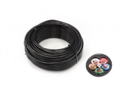 Kabel 5x0,75, hnědá/ bílá/ červená/ zelená/ modrá, balení 200 m