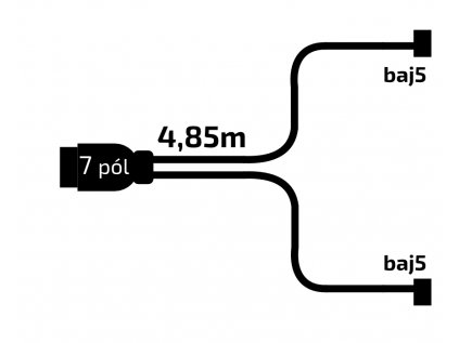 Kabeláž  4,85 m/7-pól. zástrčka, bez předních vývodů, baj5, VAPP