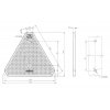 Odrazový trojúhelník 143x125 mm s otvory
