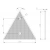 Odrazový trojúhelník 158x138 mm s otvory