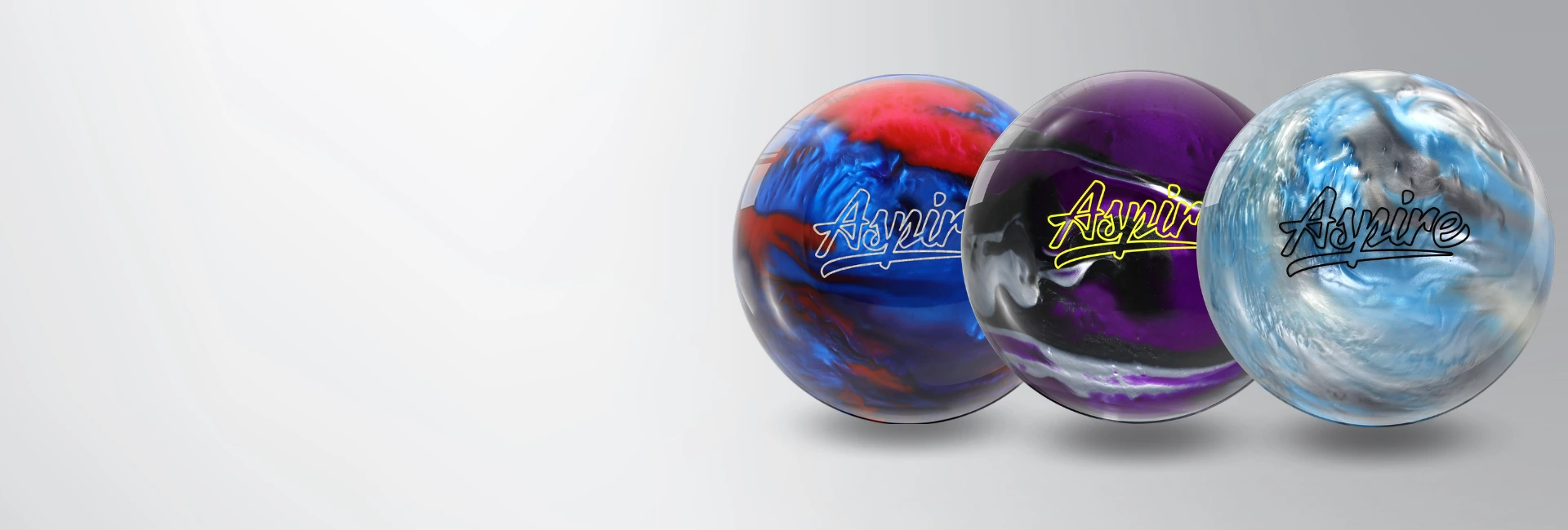 Bowlingové koule Motiv Aspire – polyesterové koule na rovné hraní ideální na dohoz (spare), stabilní trajektorie a minimální hák