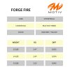Bowlingová koule Forge Fire - info tabulka EN