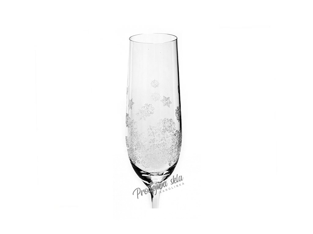 Sklenice na šampaňské Viola Sněhové vločky 190 ml, 6 ks 1