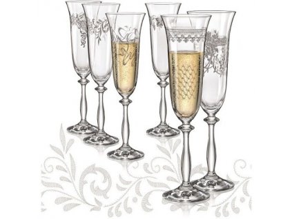 Sklenice na šampaňské Angela Royal 190 ml, 6 ks (mix dekorů) 1